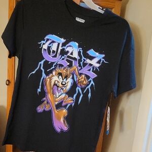Warner Bros. Black Tee with Taz and Lightning
